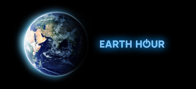 Earth hour photo composition