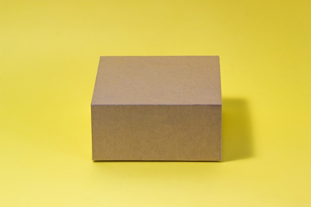 Eco box isolated on yellow background