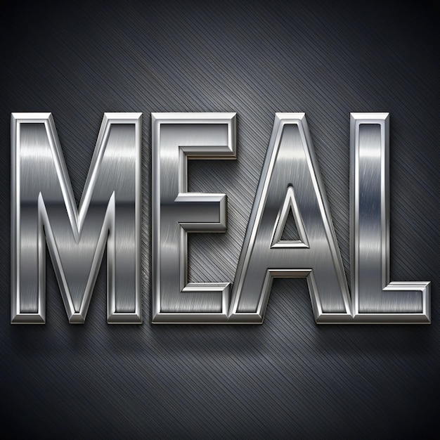 Photo editable silver metal text effect with chrome steel style