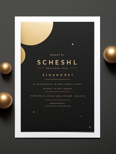 Foto een elegante moderne uitnodiging voor een feest met een minimalistisch ontwerp, elegante lettertypen en gouden accenten, formele, verfijnde aantrekkingskracht.