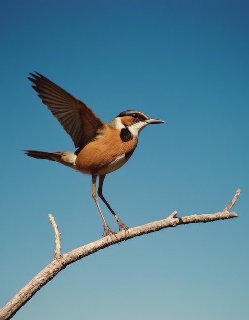 Foto een vogel met een wit hoofd en zwarte veren vliegt in de lucht