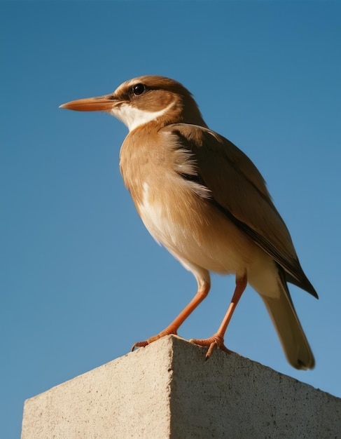 Foto een vogel staat op een betonblok