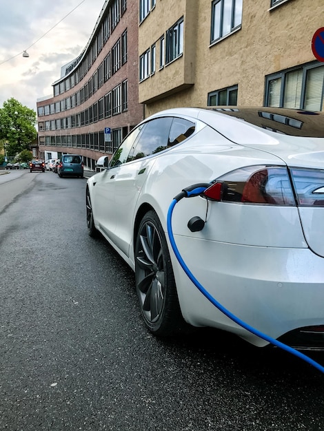 Electric car charging station in Oslo