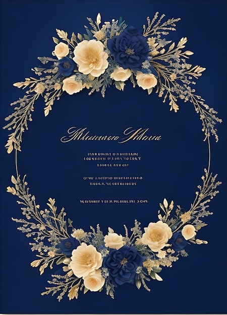 Photo elegant floral wreath wedding invitation templates