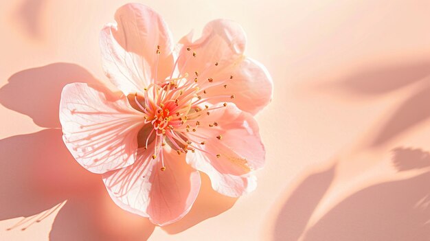 Photo elegant gentle star flower with sunlight shadow