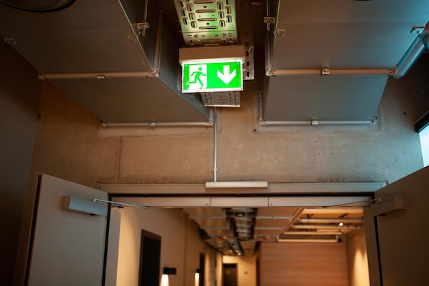 Photo emergency exit sign over doors