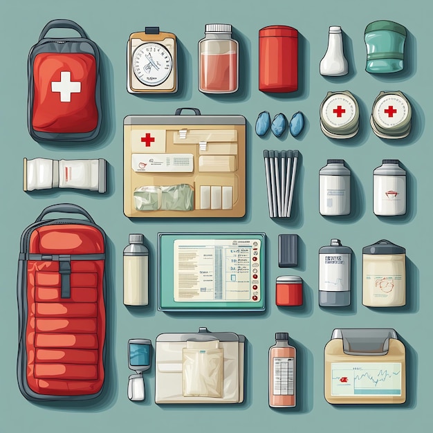 Photo emergency preparedness vector design illustrating emergency preparedness plan kit including first