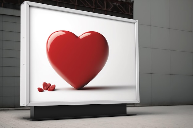 Empty billboard valentine theme mockup Generative AI