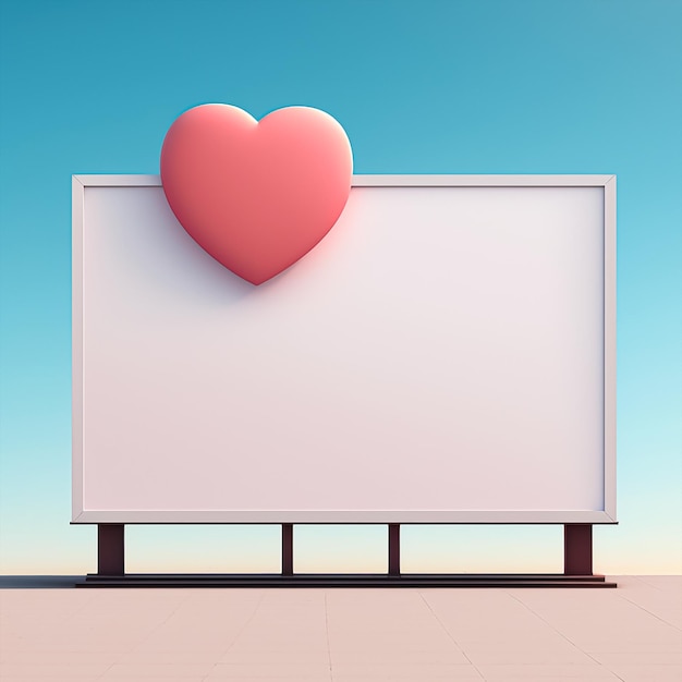 Empty billboard valentine theme mockup Generative AI