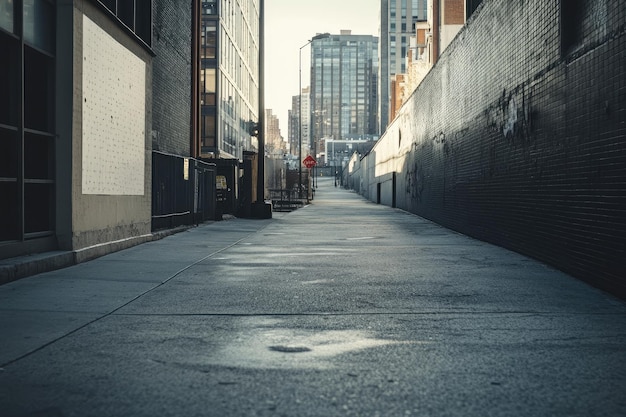 Photo empty footpath by street in city