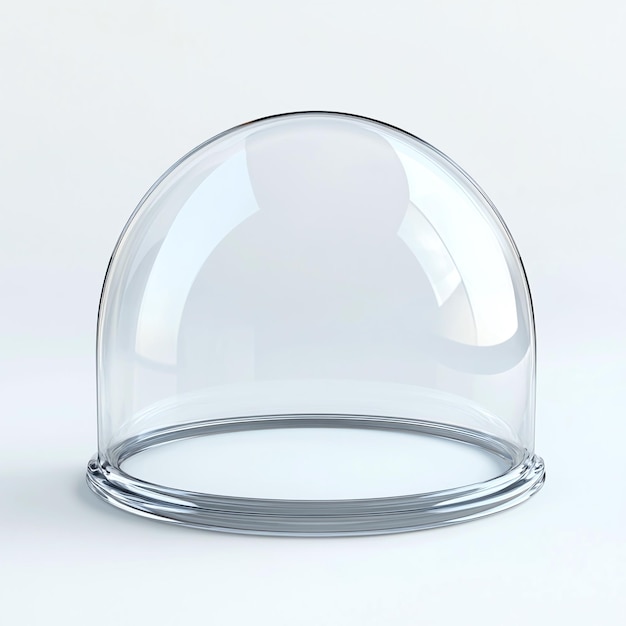 Photo empty glass dome on white background