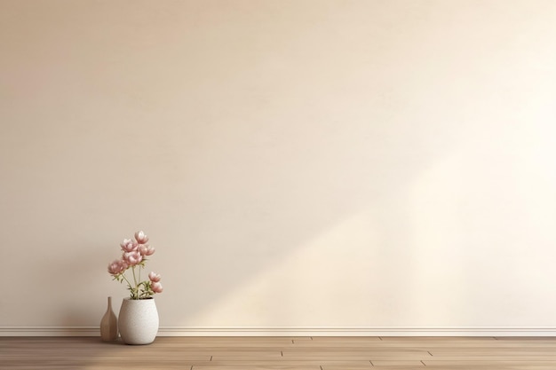 Photo empty room wall mockup with window light 3d rendering