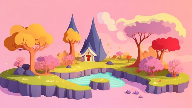 Photo enchanted worlds a fantasy natural environment in 3d