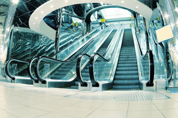 An escalator with the word escalator on it