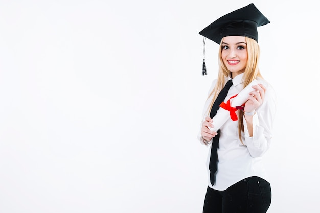 Excited woman happy with graduation