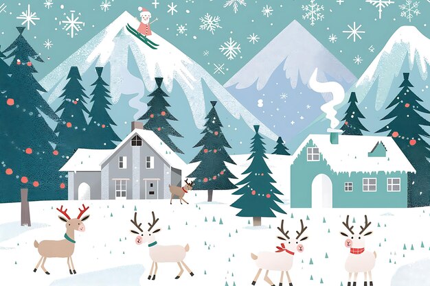 Photo explore the cultural of world with adorable character illustrations and png christmas themed art