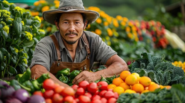 Farmer with Fresh Produce