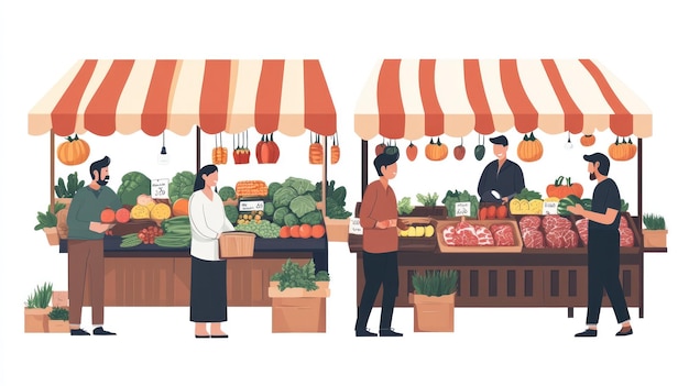 Photo farmers market illustration