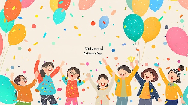 Photo festive universal childrens day text design