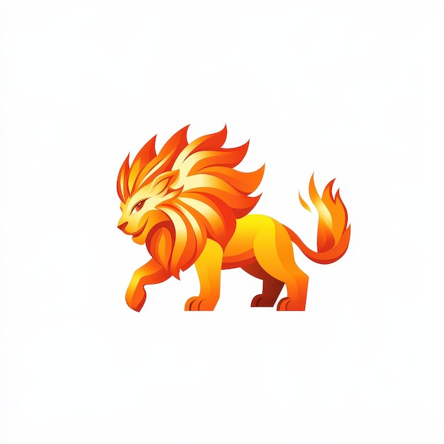 Photo fiery lion logo design