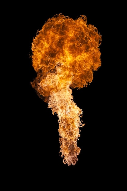 Fire explosion isolated on black background