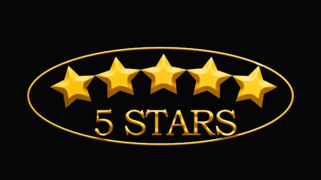 Photo the five stars rating an icon illustration