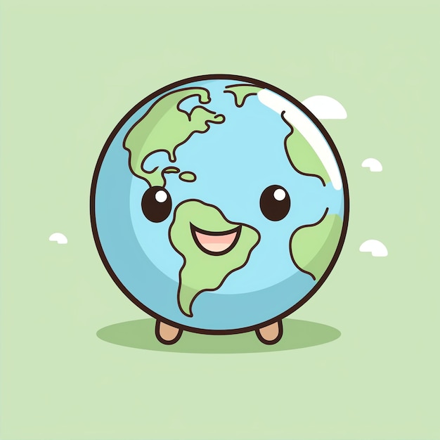 Photo flat 2d vector illustration of globe beautiful earth globe vector attractive earth plain white ba