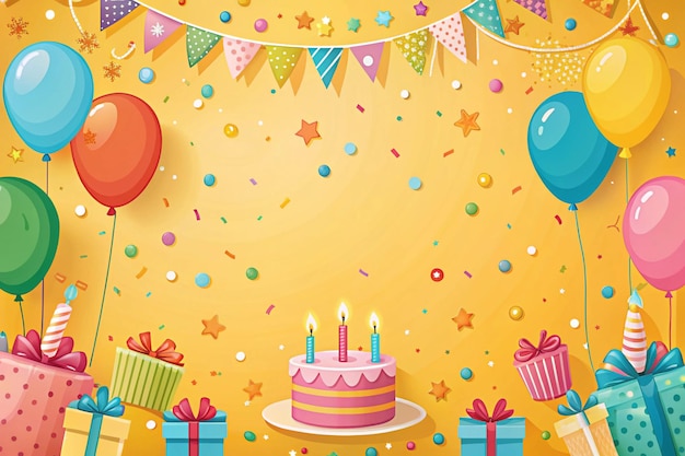 Photo flat design birthday background