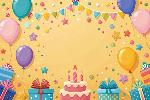 Photo flat design birthday background