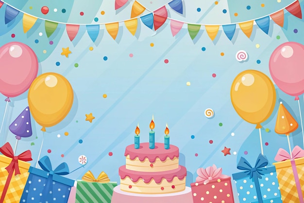 Photo flat design birthday background