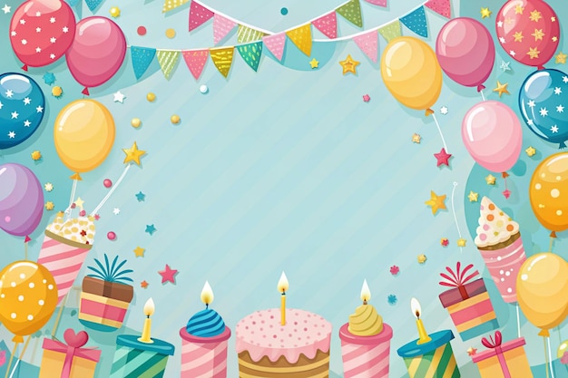 Photo flat design birthday background