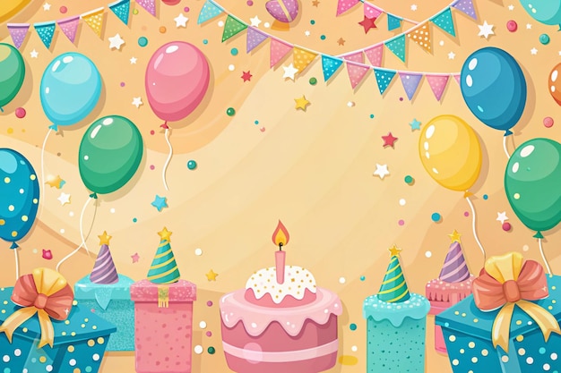 Photo flat design birthday background