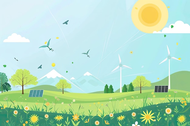 Photo flat design renewable energy template