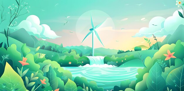 Photo flat illustration for earth day