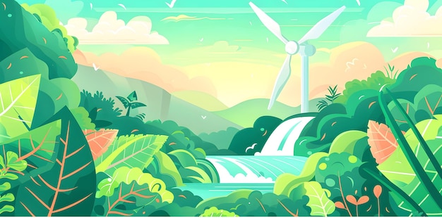 Photo flat illustration for earth day