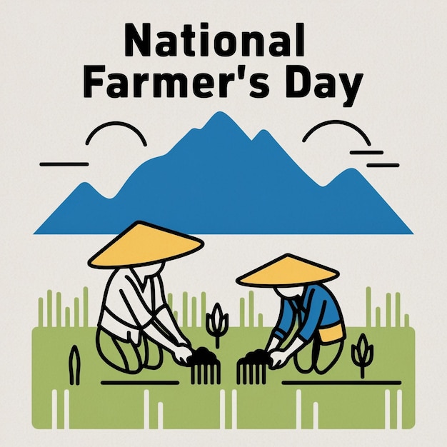 Photo flat illustration of farmers day celebration for digital and print designs