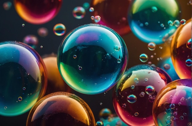 Floating Rainbow Soap Bubbles