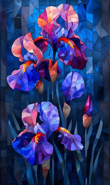 Floral Fusion Embracing Natures Beauty through Captivating Collage Art and Vibrant Floral Motifs