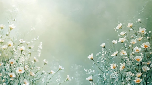 Photo floral meadow with soft light