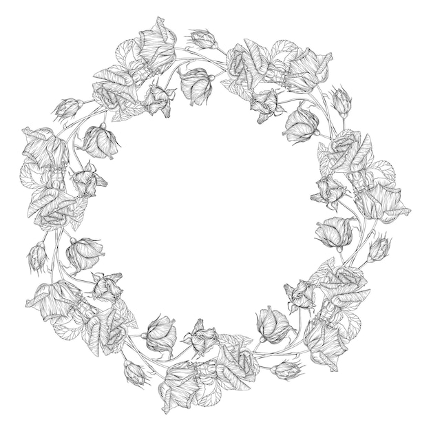 Floral wreath of roses flowers Rose Romantic composition