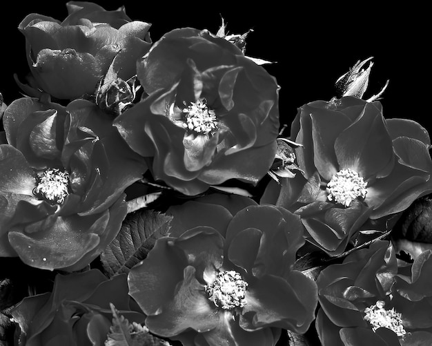 Photo flowers black and white photo background summer flowers close view