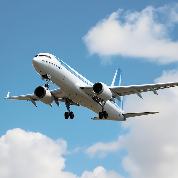 Photo flying airplane isolated on transparent background