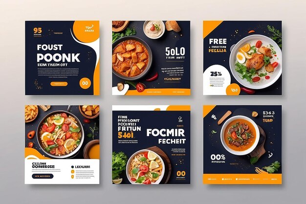 Photo food culinary social media post promotion template premium vector