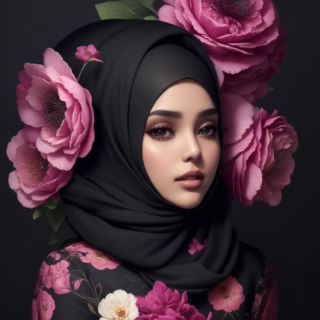 foto magazine beauty ad style hijab flower 19