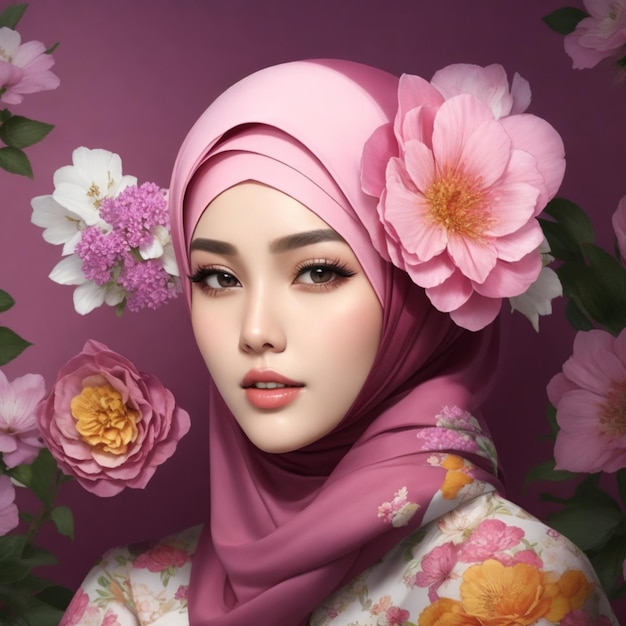 foto magazine beauty ad style hijab flower 6