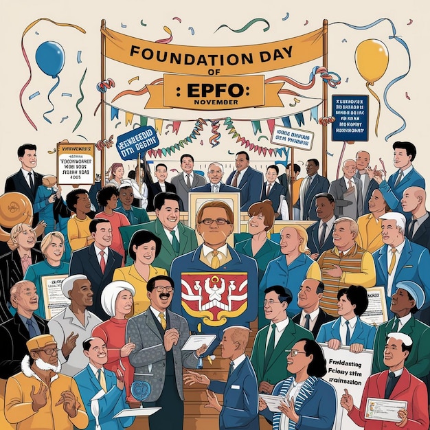 Foundation Day Of EPFO Illustration