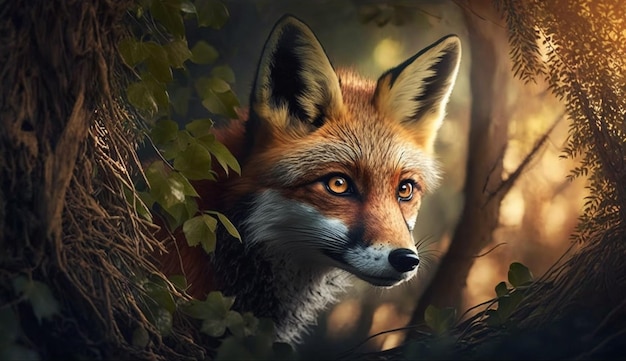 A fox in the woods with the word fox on the front.