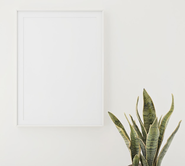 Frame photo near plant on a wall