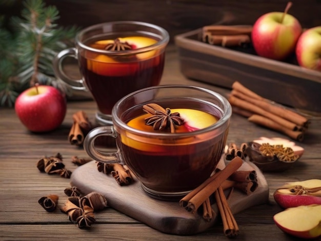 Free photo hot mulled apple cider