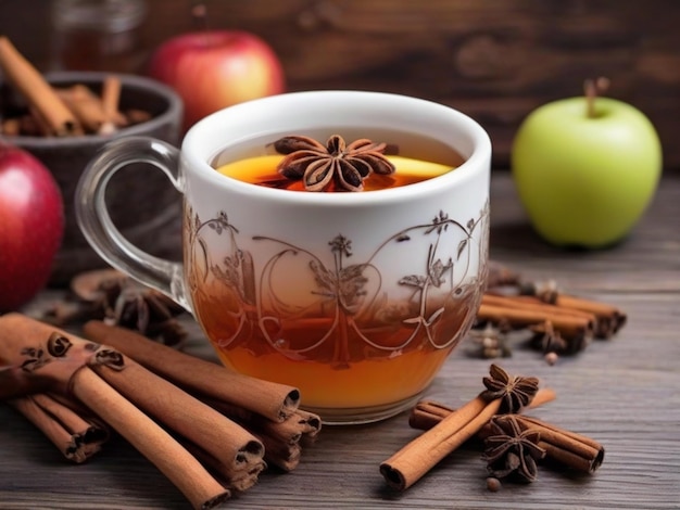 Free photo hot mulled apple cider